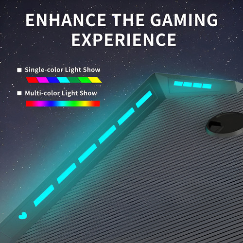 Escritorio Gamer De Fibra Carbono Luz Rgb 100x60cm Ultrashop