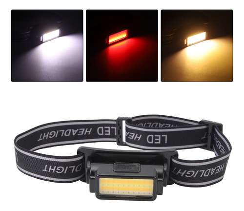 Linterna Frontal Led Cob A Prueba De Agua Para Acampar