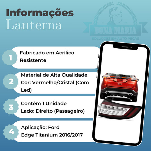 Lanterna Traseira Direita Edge 16/17 Titanium Com Led/canto