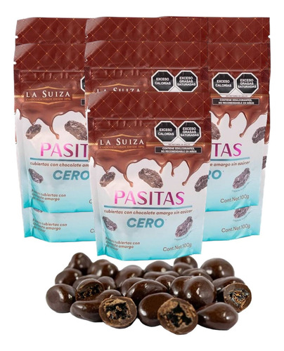 Chocolate Amargo Pasitas Sin AzĂșcar 21 Pz 100 G C/u Suiza