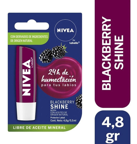 Nivea Bálsamo Labial Blackberry Shine 4,8gr