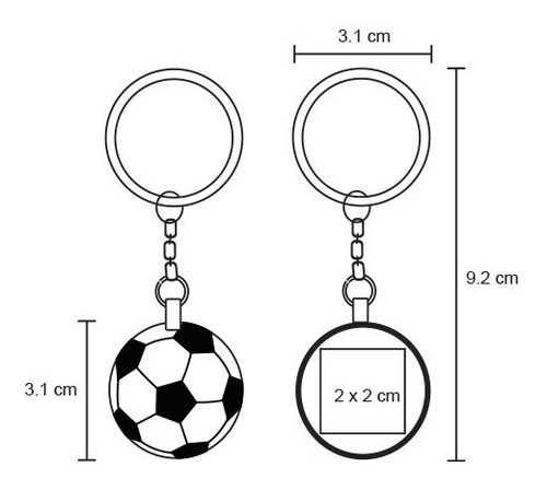 Paquete De 5 Llavero Metálico De Balón De Soccer