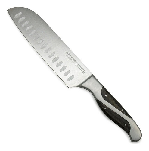 Cuchillo Santoku Black Edition Wayu Color Gris