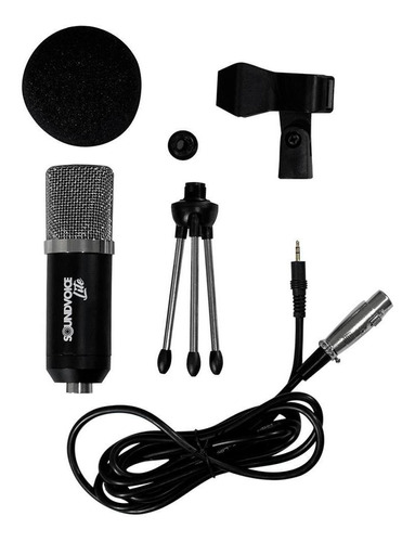 Kit Microfone De Captacao Soundvoice Lite Soundcasting 800 Cor Preto