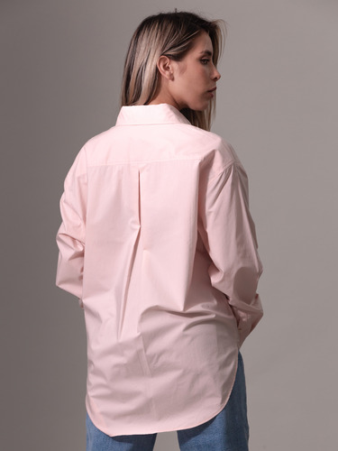 Camisa Woven Label Relaxed Rosado Calvin Klein
