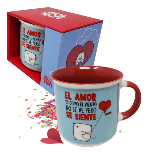 Taza Para Cafe Porcelana Diseño Mostropi Frases 350ml Color Azul