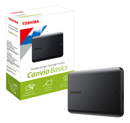 Disco rígido externo Toshiba Canvio Basics HDTB540XK3CA 4 TB 4TB preto