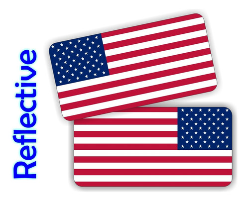 (par) Pegatinas De Casco Duro Bandera Americana Reflect...