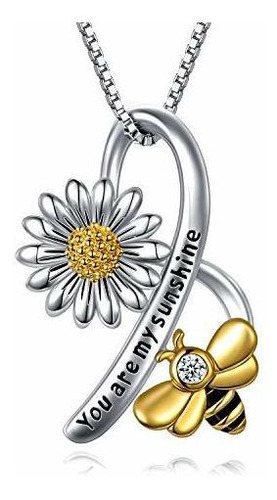 Collar - Collar De Girasol De Plata De Ley 925 You Are My Su