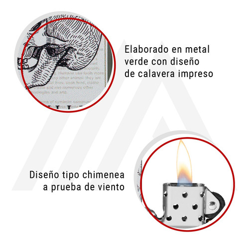 Imagen 5 de 10 de Encendedor Zippo Lighter Skull Design