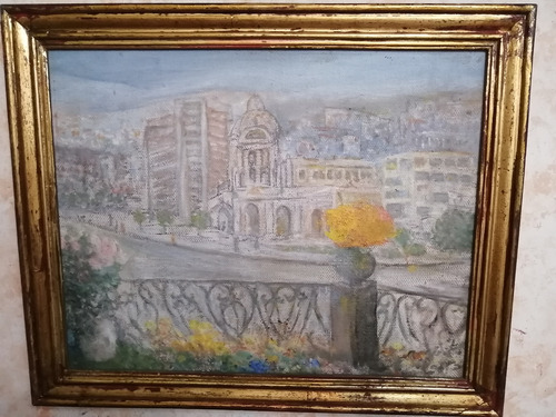 Cuadro Óleo Lienzo Aspillera Pintura Chilena Oscar Anguita (Usado)