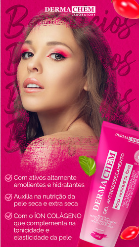 Box 6 Gel Antirressecamento Rosa Mosqueta Dermachem 100 G