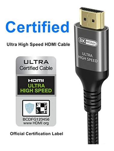 Cabo Hdmi Ubluker 10k 8k 4k 15 Pés, Cabo Hdmi 2.1 De Ultra
