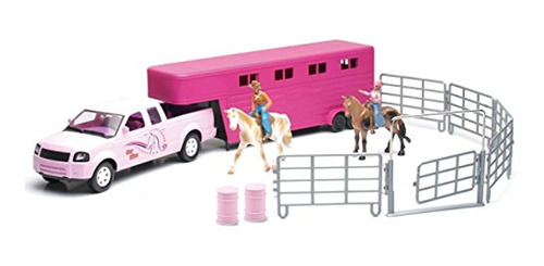 Camioneta Rosa Con Remolque De Caballo