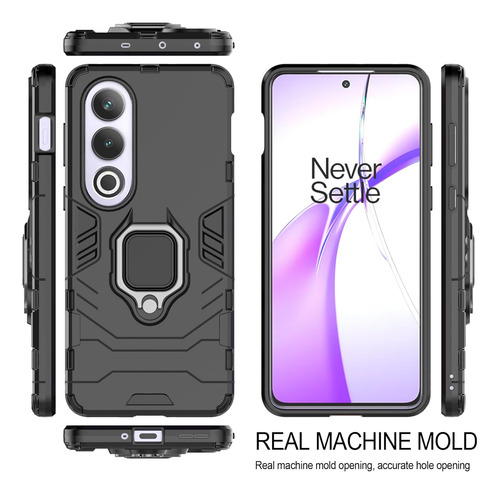 Funda Uso Rudo Carcasa Para Oneplus Ace 3v +mica Negro Oneplus Ace 3v