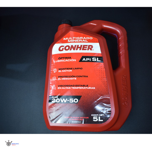 Aceite Motor Multigrado Mineral 20w50 Gonher Garrafa 5 Litro
