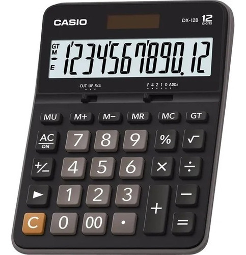 Calculadora Compacta De Mesa 12 Dígitos Dx-12b Casio Cor Preto