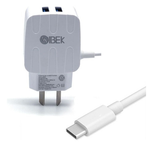 Cargador Carga Rápida De Pared Ibek Tipo C 4.2a + 2 Usb 