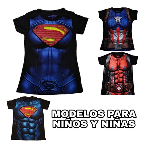 Playera Spandex Thor Batman Spiderman Joker Hulk Flash Robin