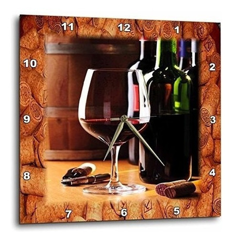 3drose Dpp_62548_3 Comparte Un Poco De Vino Conmigo Reloj De