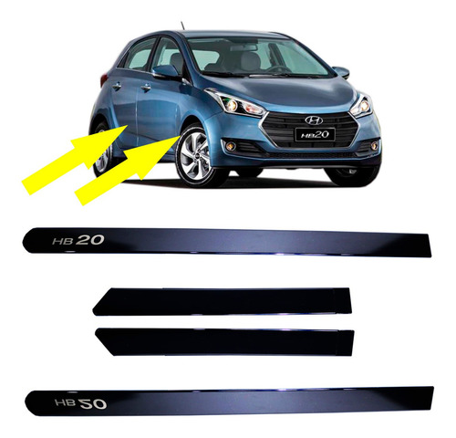 Friso Lateral Hyundai Hb20 Azul Ocean Cor Original