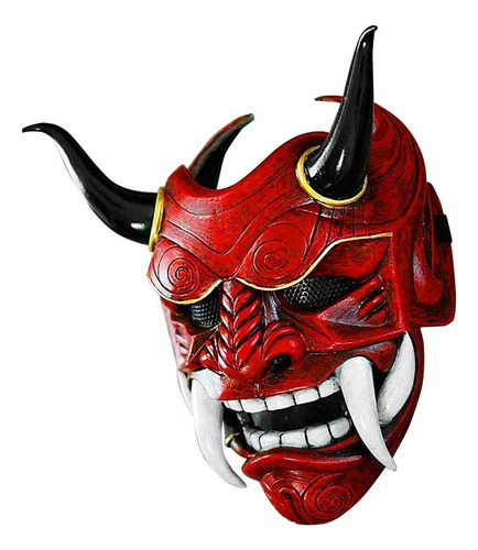 . Máscara Do Diabo Vermelho Hannya Demon Oni Samurai Noh