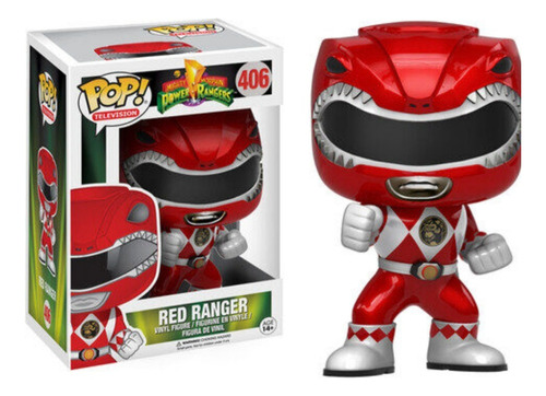 Funko Pop Power Rangers Red Ranger #406 Metallic Hot Topic