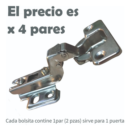Bisagra Bidimensional Curva C/suave 35mm 4 Pares P/puerta