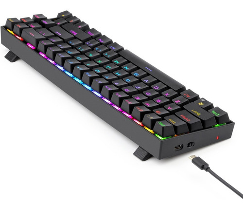 Teclado gamer inalámbrico Redragon Deimos K599-KRS QWERTY Red inglés UK color negro con luz RGB