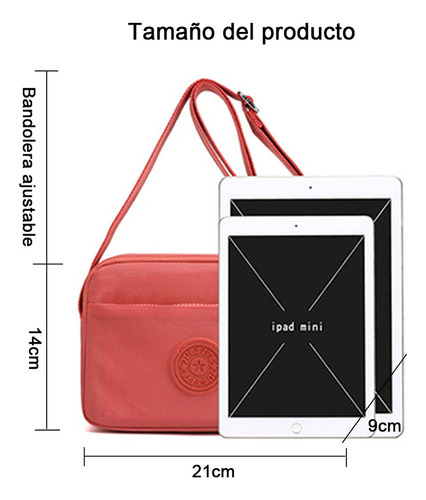 De Bolsa Minibolso Nylon Con Bandolera Hombro El Dama