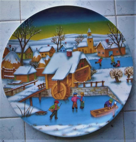 Plato Decorativo Vintage Porcelana Victoria Country Farm