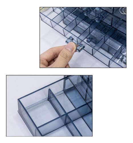 Organizador De Joyería Caja De Almacenamiento De Uñas Azul