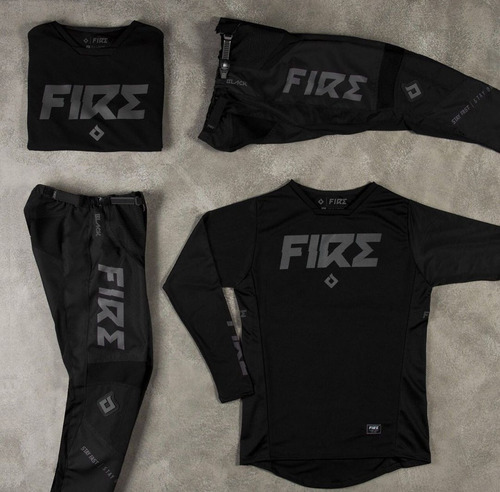 Imagen 9 de 10 de Conjunto Mx Motocross Fire Windline Black- All Motors Online