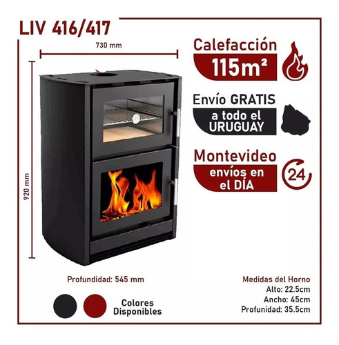 Calefactor Ecológico Horno Leña Doble Combustion Metavila
