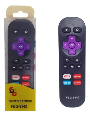 Controle Remoto Compatível Roku Tv Express Tc Netflix Hbo Go