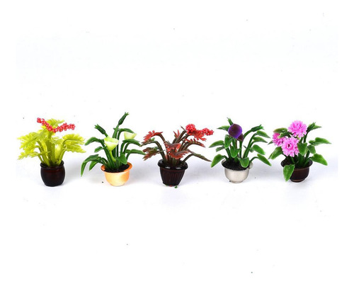 Set De 5 Macetas Para Flores Puppenhaus Modell Garten, 2 Uni