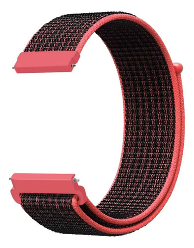 Pulseira Nylon Loop Para Samsung Galaxy Watch 3 45mm (22mm) Cor Preto/vermelho