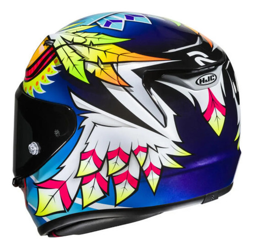 Capacete Hjc Rpha 12 Spasso Azul, Amarelo, Laranja E Branco