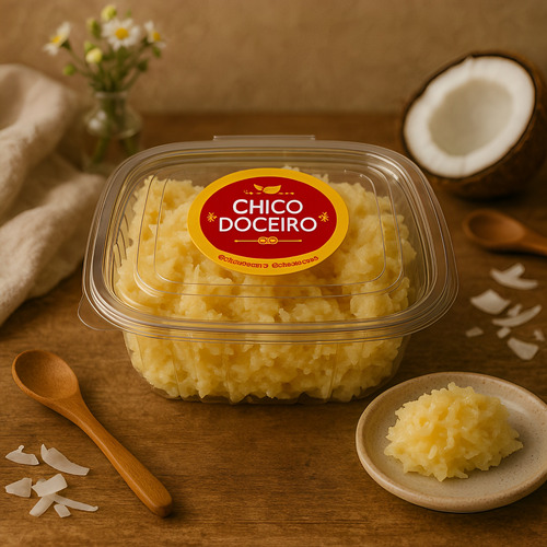 Kit 4 Potes De Doce Cocada Branca 250g Caseira Artesanal