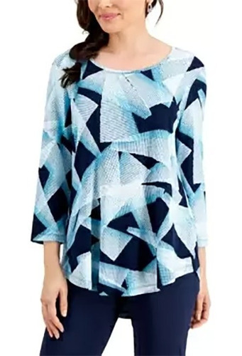 Blusa Estampada Marca Jm Collection Talla Xxl