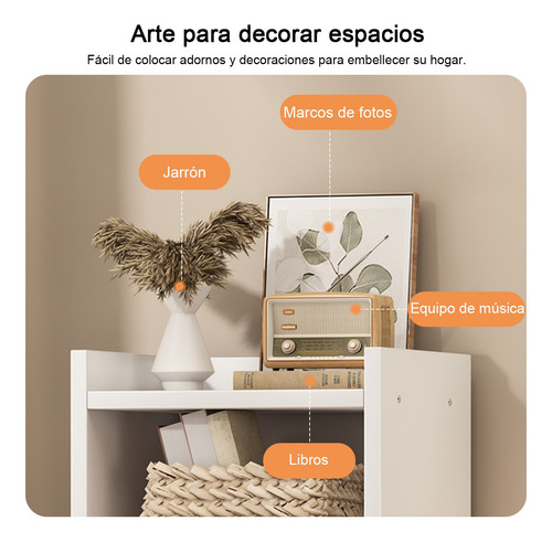 Librero Moderno Blanco 6 Capas Estrecho Repisas Corner 180cm Blanco