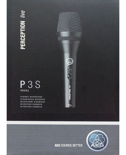 Microfone AKG P3 S dinâmico cardióide preto