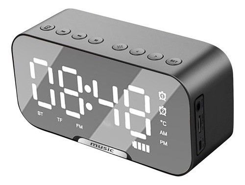 Reloj Led Con Espejo Digital, Alarma, Pantalla Grande, Mesa