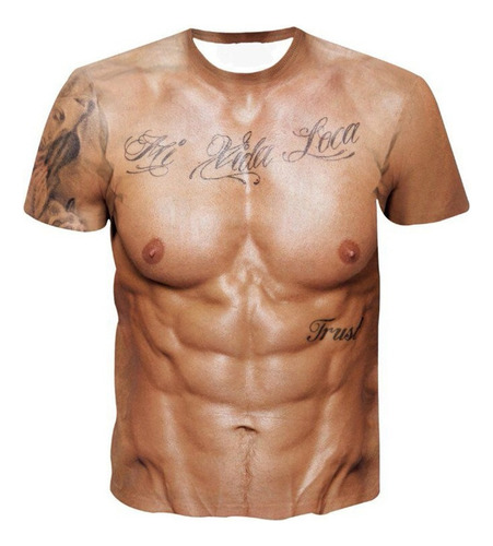 Camiseta Con Estampado 3d De Cuerpo Musculoso Camiseta De Ve