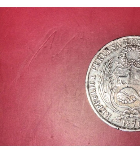 Moneda 1 Sol Peruano Año 1870