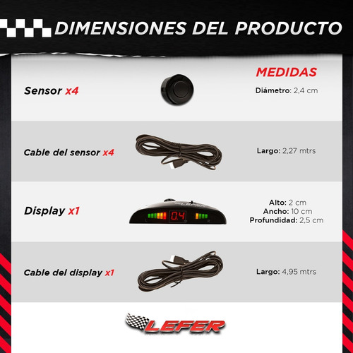 Imagen 4 de 10 de Sensor De Estacionamiento Display Digital Color Gris Visón