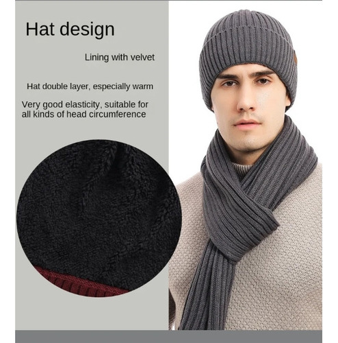 Conjunto Unisex De Tres Piezas De Gorro, Bufanda Y W