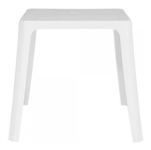 Imagen 2 de 6 de Mesa Intima De Plastico Cuadrada Blanca Garden Life Kromo-s