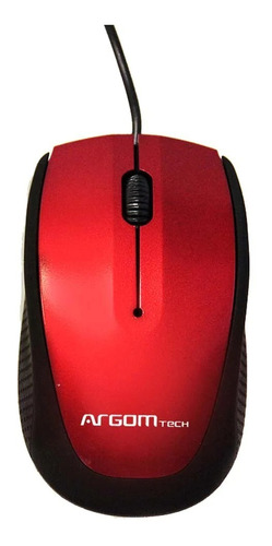 Mouse 3d Óptico Cable Usb Ms14 Argom Tech Rojo