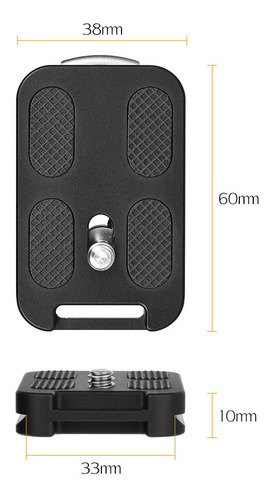 Andoer Aleaci/ón de Aluminio QR-60 Universal Placa de Liberaci/ón R/ápida Montaje de Tornillo de 1//4con Attachment Loop para Arca-Swiss Standard Ball Head Tripod para Canon Nikon Sony DSLR Camera